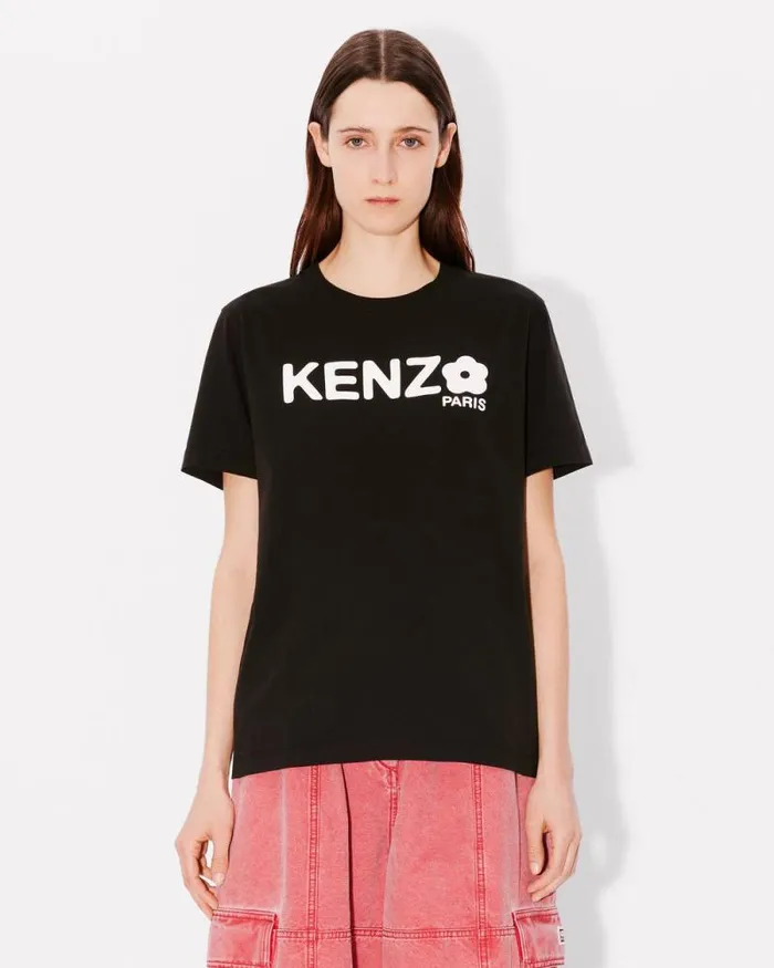 Women 039Boke Flower 20039 Loose Tshirt In Cotton Black Kenzo Tshirts And Polos