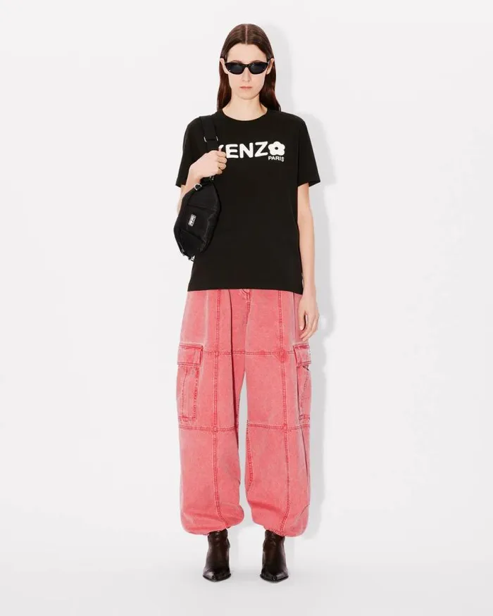 Women 039Boke Flower 20039 Loose Tshirt In Cotton Black Kenzo Tshirts And Polos