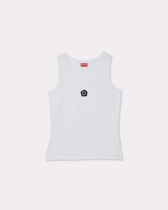 Women 039Boke Flower 20039 Rib Tank Top White Kenzo Shirts And Tops