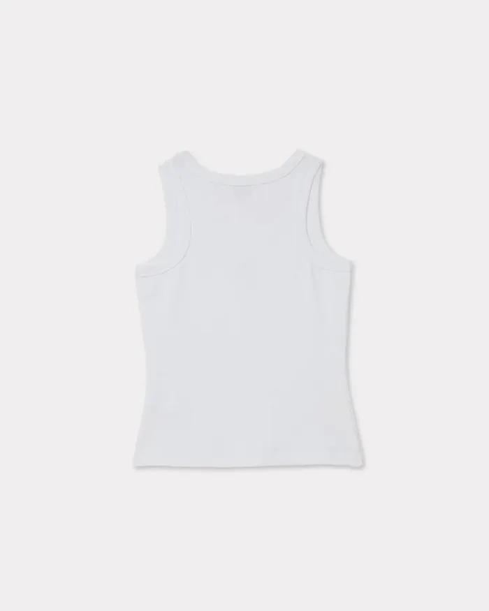 Women 039Boke Flower 20039 Rib Tank Top White Kenzo Shirts And Tops