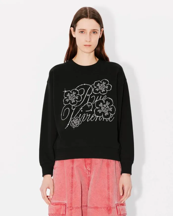 Women 039KENZO Constellation039 Embroidered Sweatshirt In Cotton Black Kenzo Sweatshirts And Hoodies