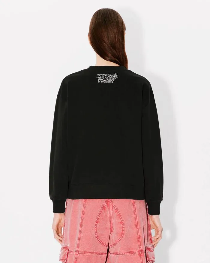 Women 039KENZO Constellation039 Embroidered Sweatshirt In Cotton Black Kenzo Sweatshirts And Hoodies