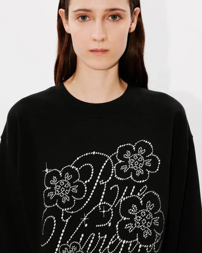 Women 039KENZO Constellation039 Embroidered Sweatshirt In Cotton Black Kenzo Sweatshirts And Hoodies