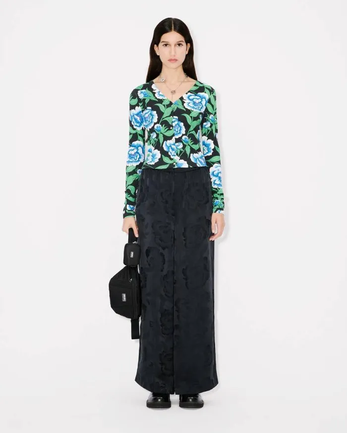 Women 039KENZO Peonies039 Cardigan Black Kenzo Shirts And Tops