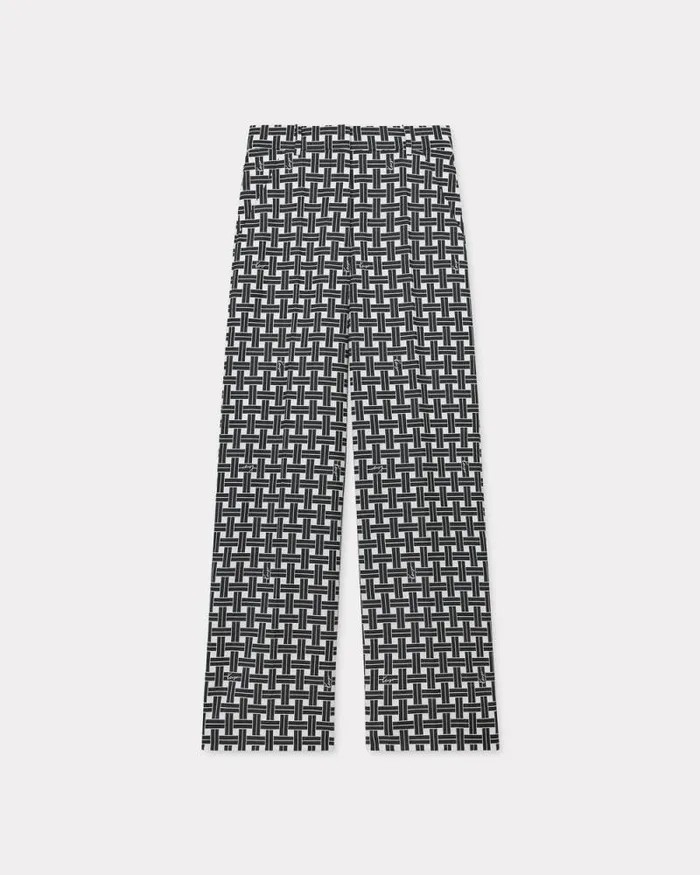 Women 039KENZO Weave039 Wide Pants White Kenzo Pants And Shorts