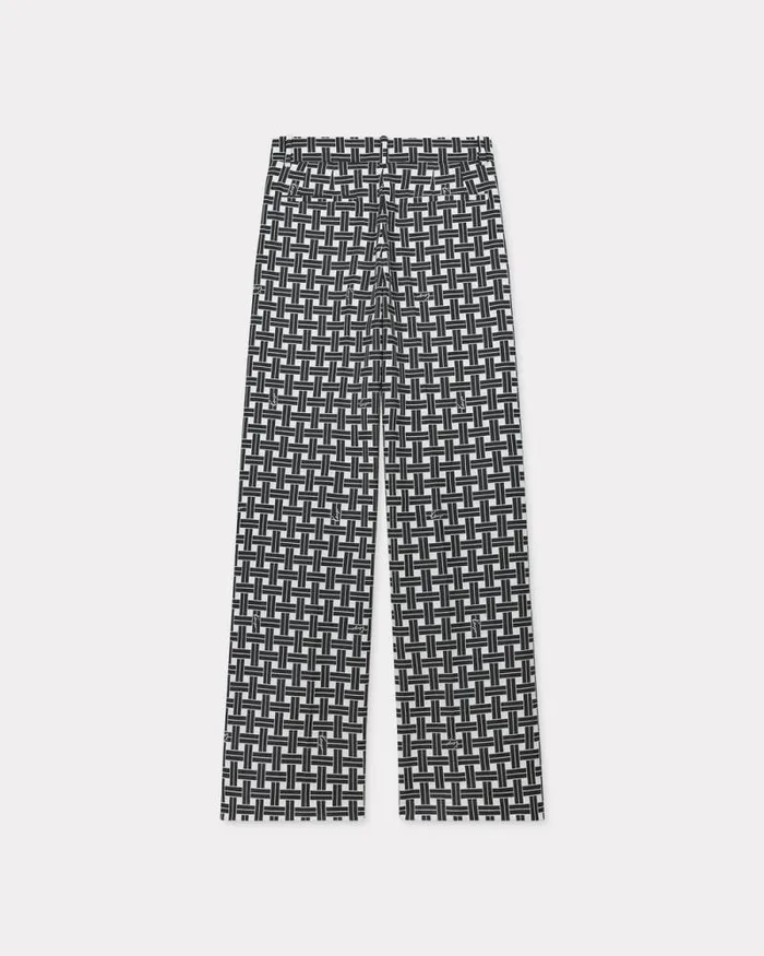 Women 039KENZO Weave039 Wide Pants White Kenzo Pants And Shorts