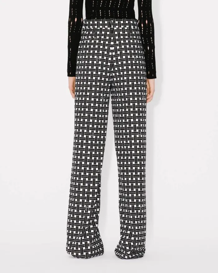 Women 039KENZO Weave039 Wide Pants White Kenzo Pants And Shorts