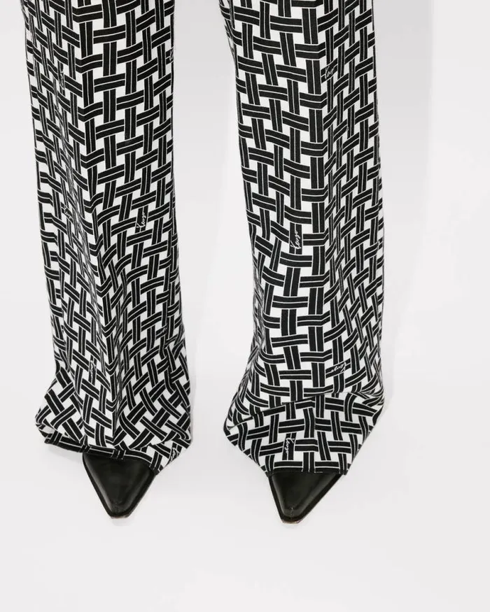 Women 039KENZO Weave039 Wide Pants White Kenzo Pants And Shorts