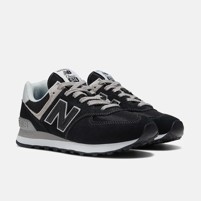 Women 574 Core Black With White New Balance Lifestyle