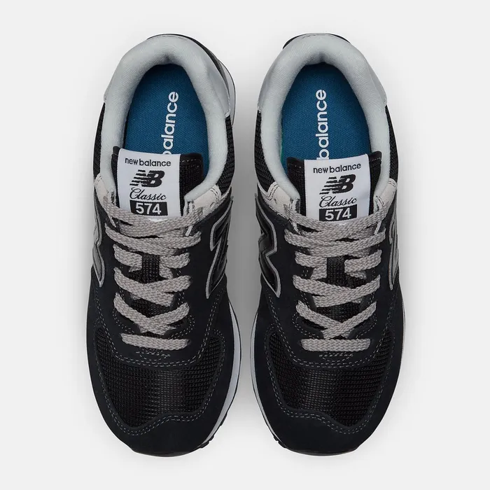 Women 574 Core Black With White New Balance Lifestyle