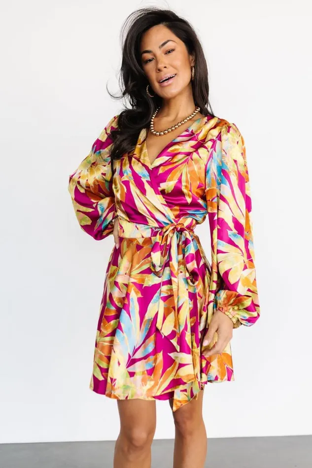 Women Acadian Wrap Mini Dress Multi Baltic Born Short Dresses Women Acadian Wrap Mini Dress Multi Baltic Born Short Dresses