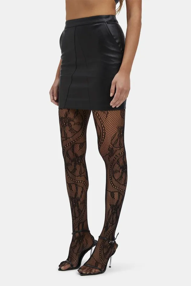 Women Accessories Bardot Opaque Lace Tights In Black Black