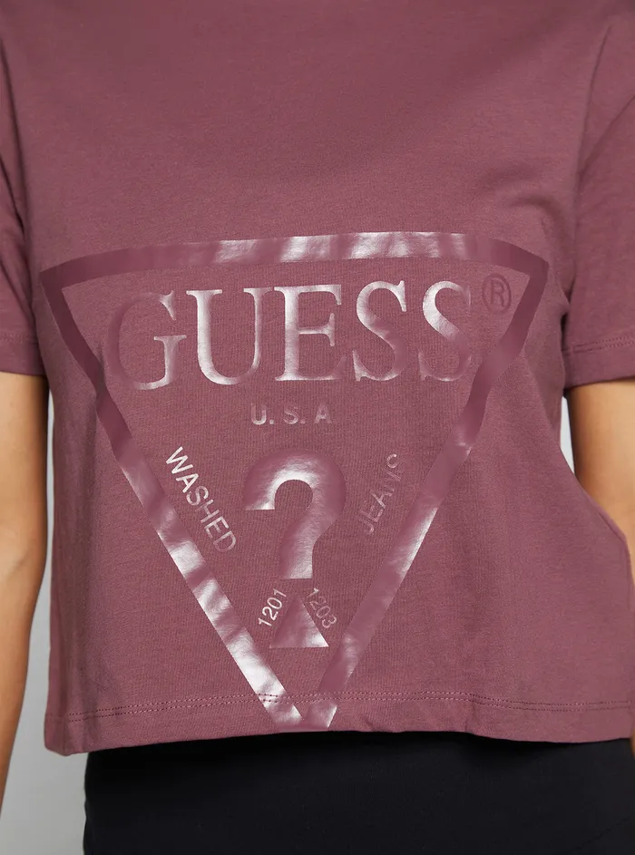 Women Activewear GUESS Eco Wine Adele Active Crop Tshirt Women Activewear GUESS Eco Wine Adele Active Crop Tshirt