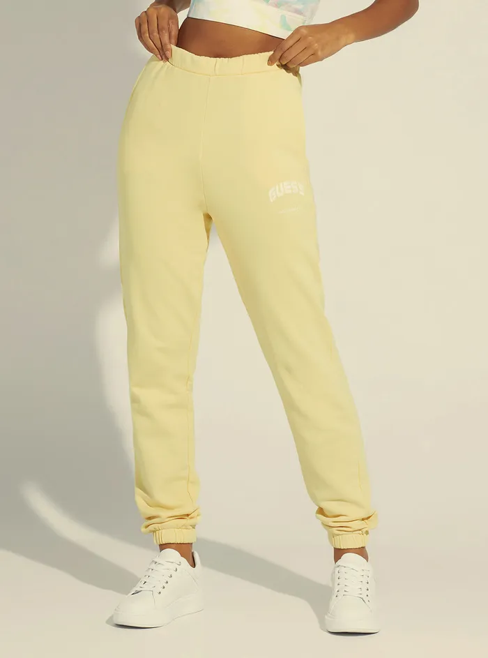Women Activewear GUESS Yellow Bryony Active Logo Trackpants