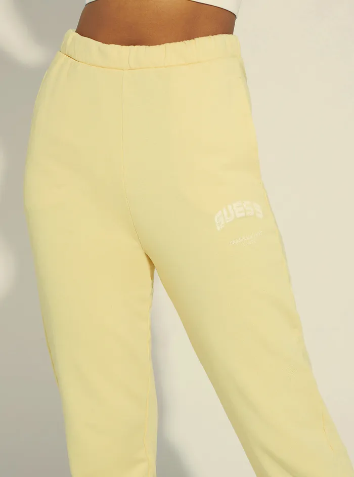 Women Activewear GUESS Yellow Bryony Active Logo Trackpants Women Activewear GUESS Yellow Bryony Active Logo Trackpants