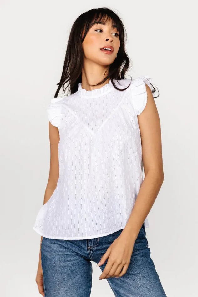 Women Amalie Woven Top White Baltic Born Blouses and Shirts