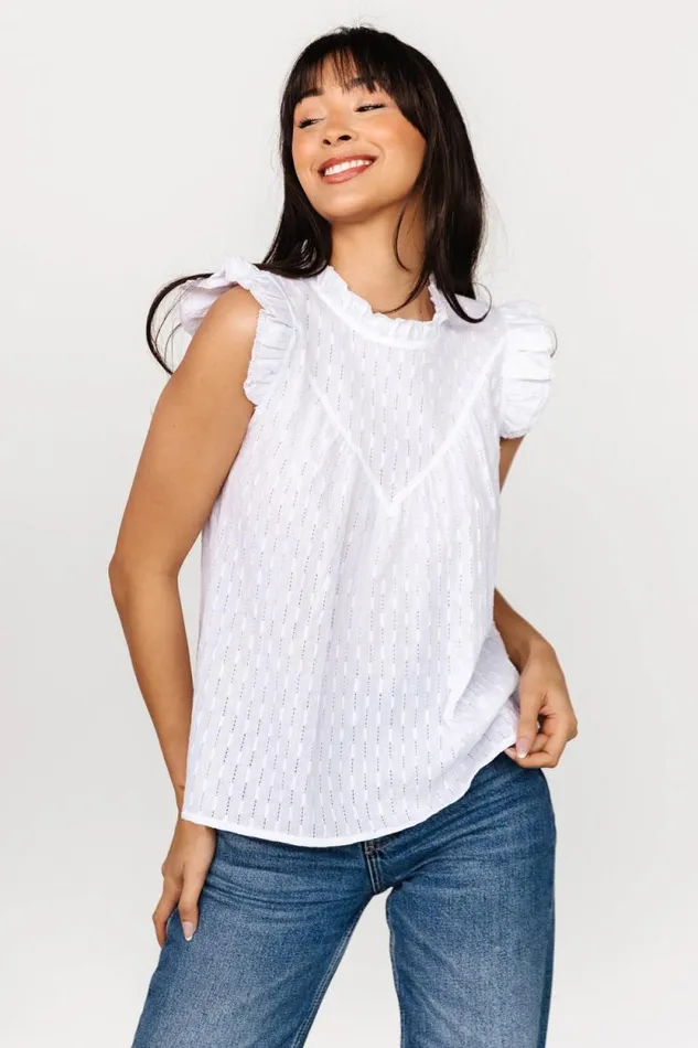 Women Amalie Woven Top White Baltic Born Blouses and Shirts