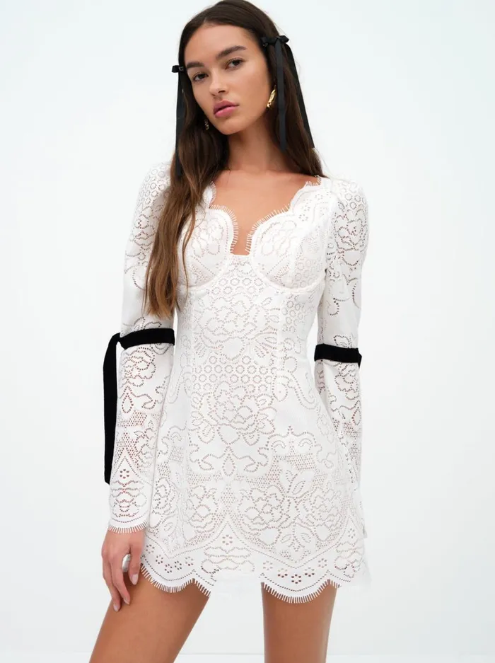 Women Araceli Mini Dress White For Love and Lemons Dresses