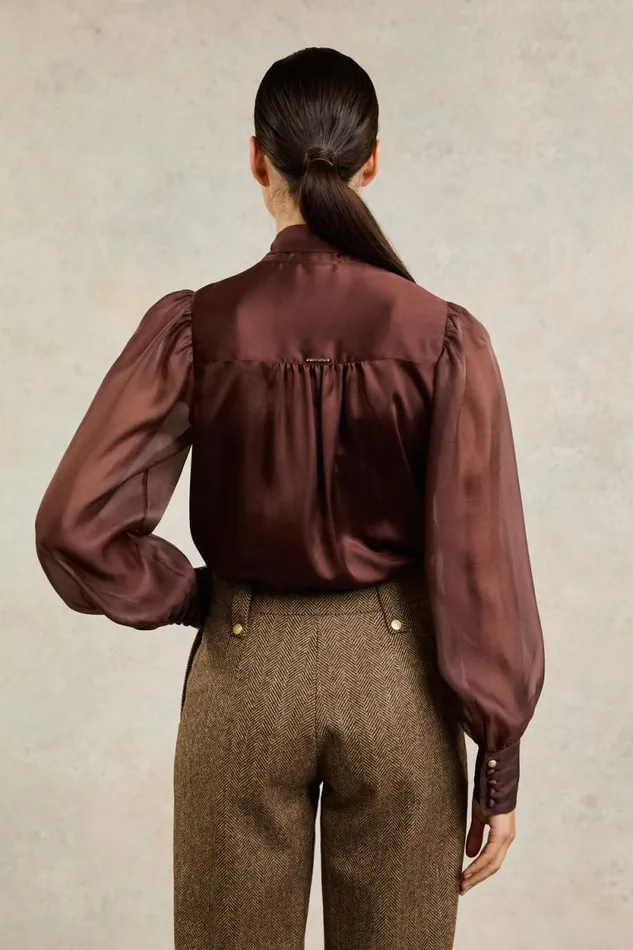 Women Ariella Blouse Chocolate Holland Cooper Shirts and Blouses Women Ariella Blouse Chocolate Holland Cooper Shirts and Blouses