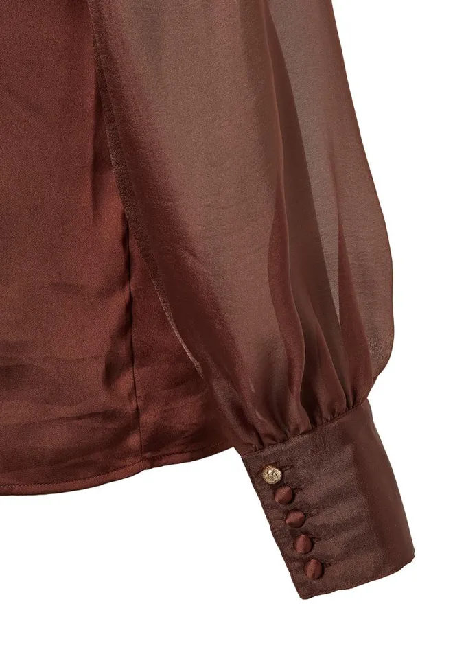 Women Ariella Blouse Chocolate Holland Cooper Shirts and Blouses Women Ariella Blouse Chocolate Holland Cooper Shirts and Blouses
