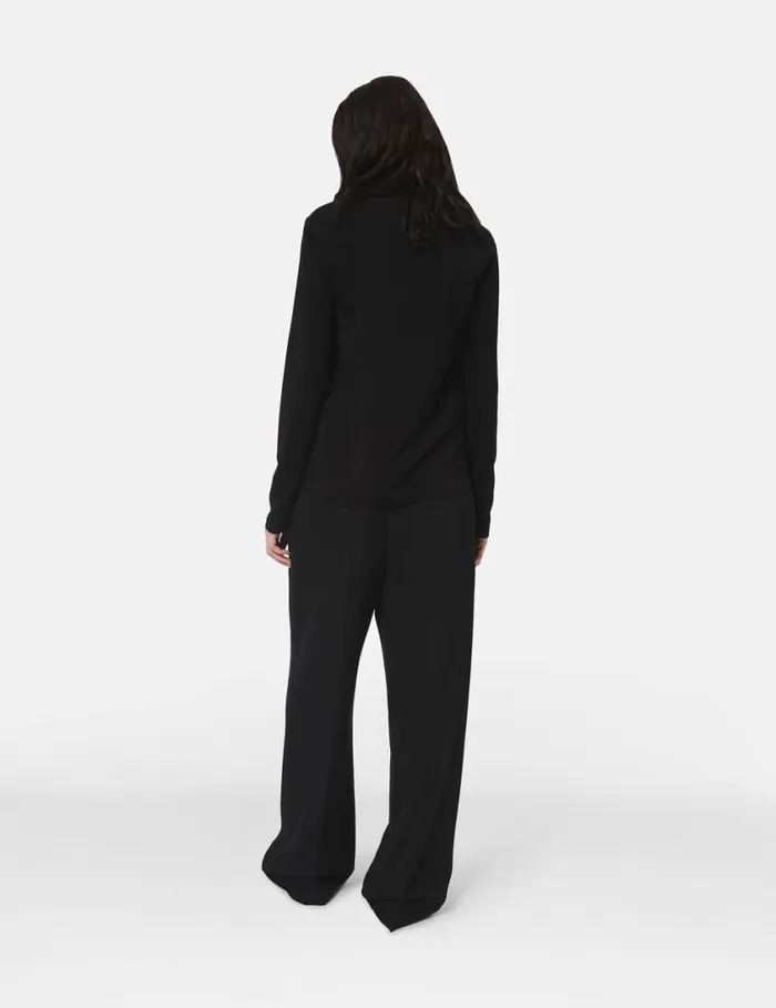 Women Arlesa Double Split Hem Zip Blouse Black Stella McCartney Shirts And Tops