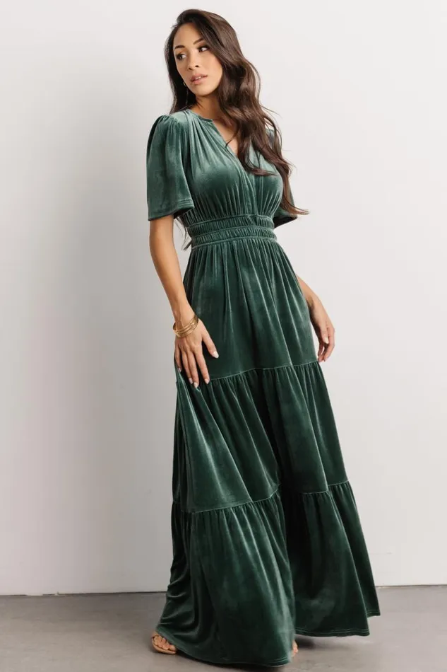 Women Artemis Velvet Maxi Dress Deep Lagoon Baltic Born Maxi Dresses Women Artemis Velvet Maxi Dress Deep Lagoon Baltic Born Maxi Dresses