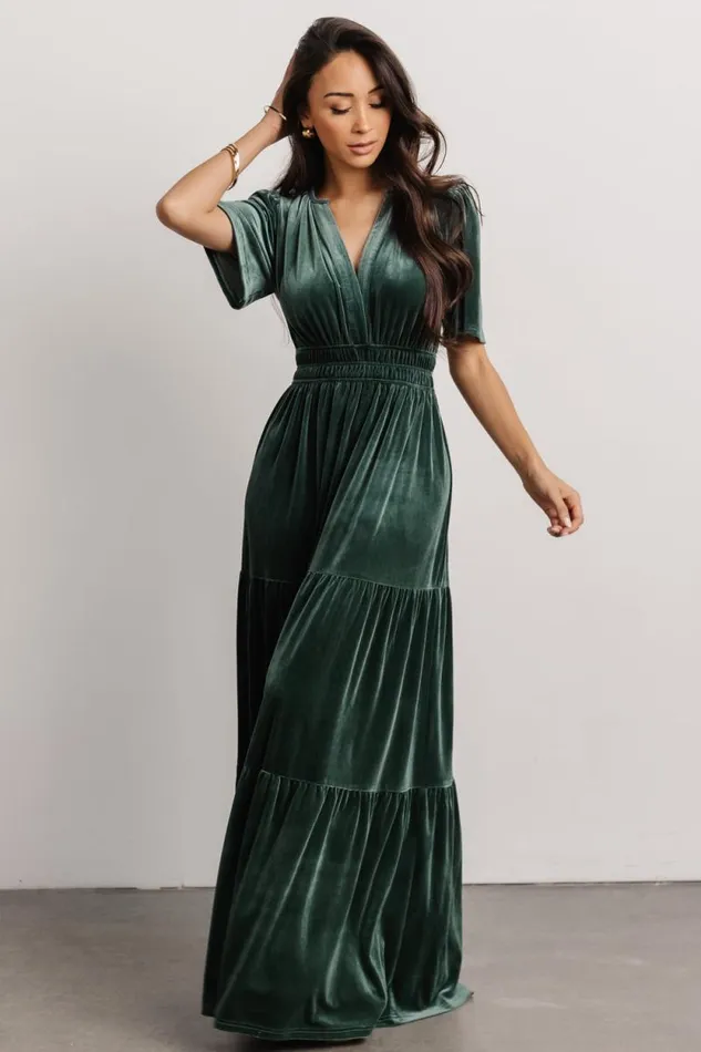 Women Artemis Velvet Maxi Dress Deep Lagoon Baltic Born Maxi Dresses Women Artemis Velvet Maxi Dress Deep Lagoon Baltic Born Maxi Dresses