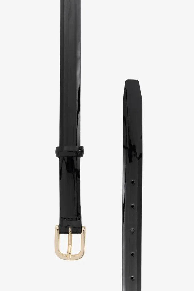 Women ATHENS Patent Leather Belt Blackgold LAMARQUE Belts Women ATHENS Patent Leather Belt Blackgold LAMARQUE Belts