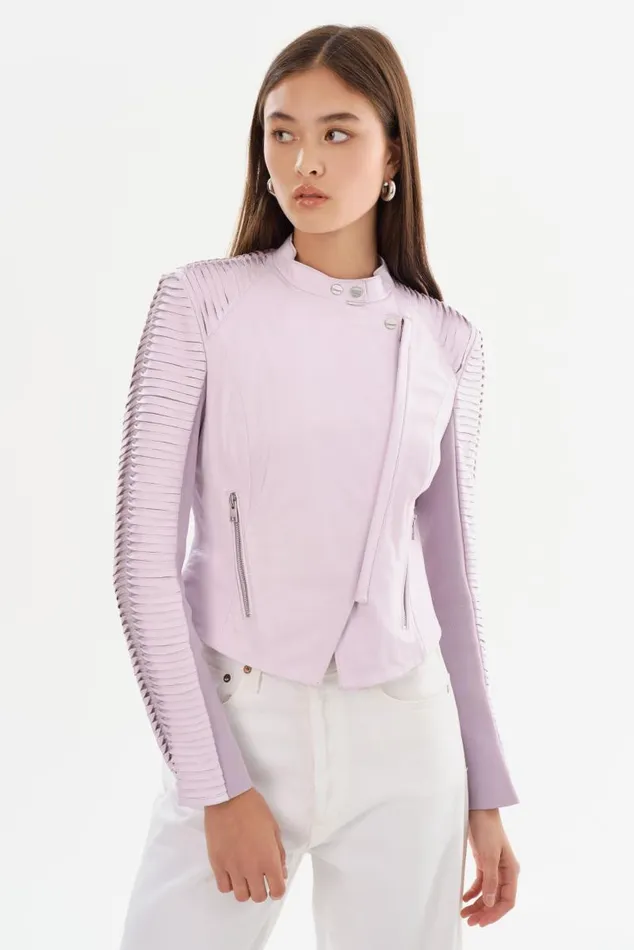 Women AZRA Leather Jacket Lavender LAMARQUE Leather Jackets