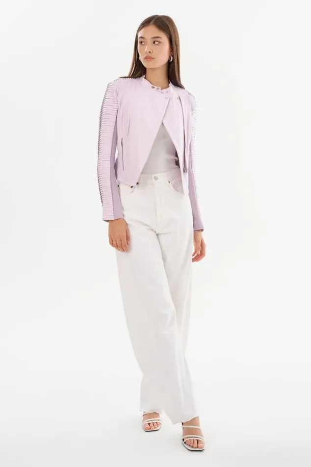 Women AZRA Leather Jacket Lavender LAMARQUE Leather Jackets