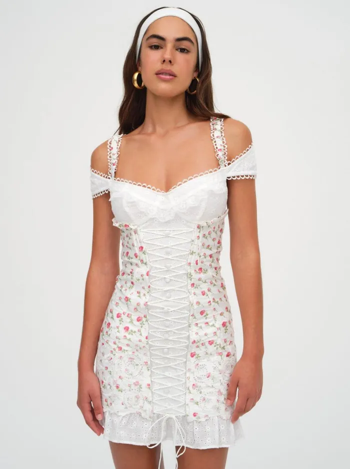 Women Baela Corset Mini Dress White For Love and Lemons Dresses