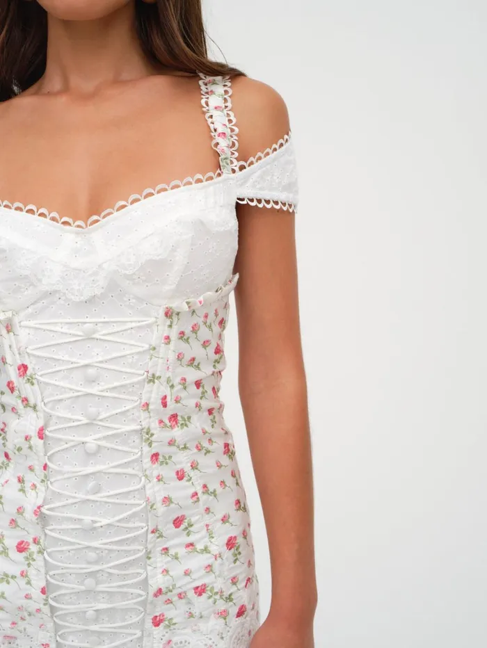 Women Baela Corset Mini Dress White For Love and Lemons Dresses