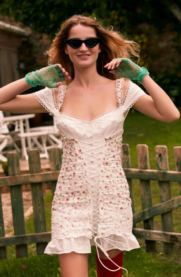 Women Baela Corset Mini Dress White For Love and Lemons Dresses