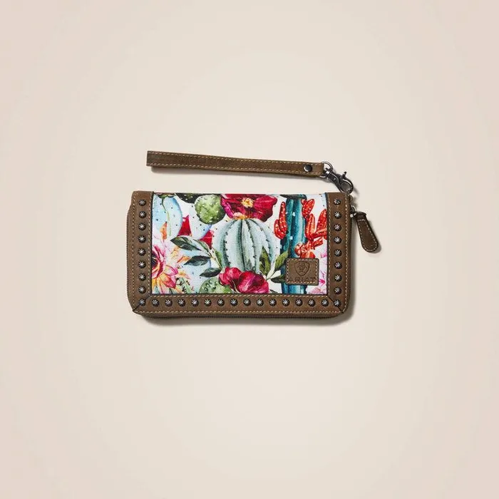 Women Bags and Wallets Ariat Clutch Wallet Cactus Floral Multi