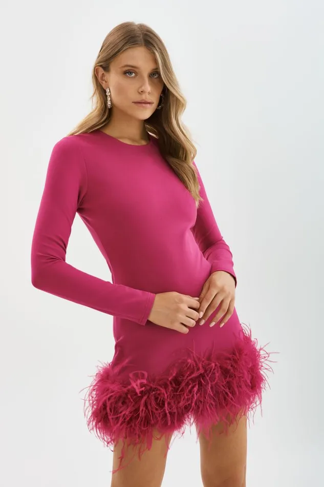 Women BAHIRA Mini Dress Lilac Rose LAMARQUE Dresses