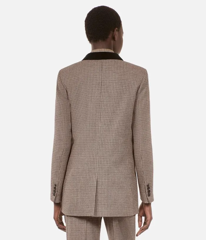 Women Beige Houndstooth Suit Jacket THE KOOPLES Blazers and Suits