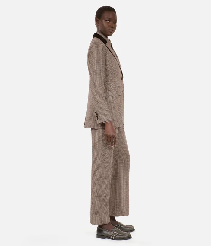 Women Beige Houndstooth Suit Jacket THE KOOPLES Blazers and Suits