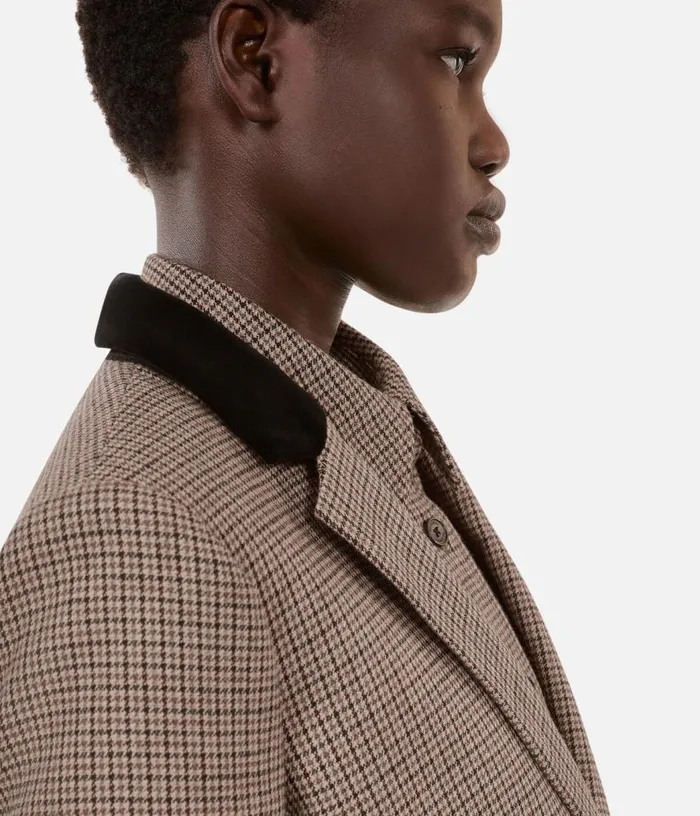 Women Beige Houndstooth Suit Jacket THE KOOPLES Blazers and Suits