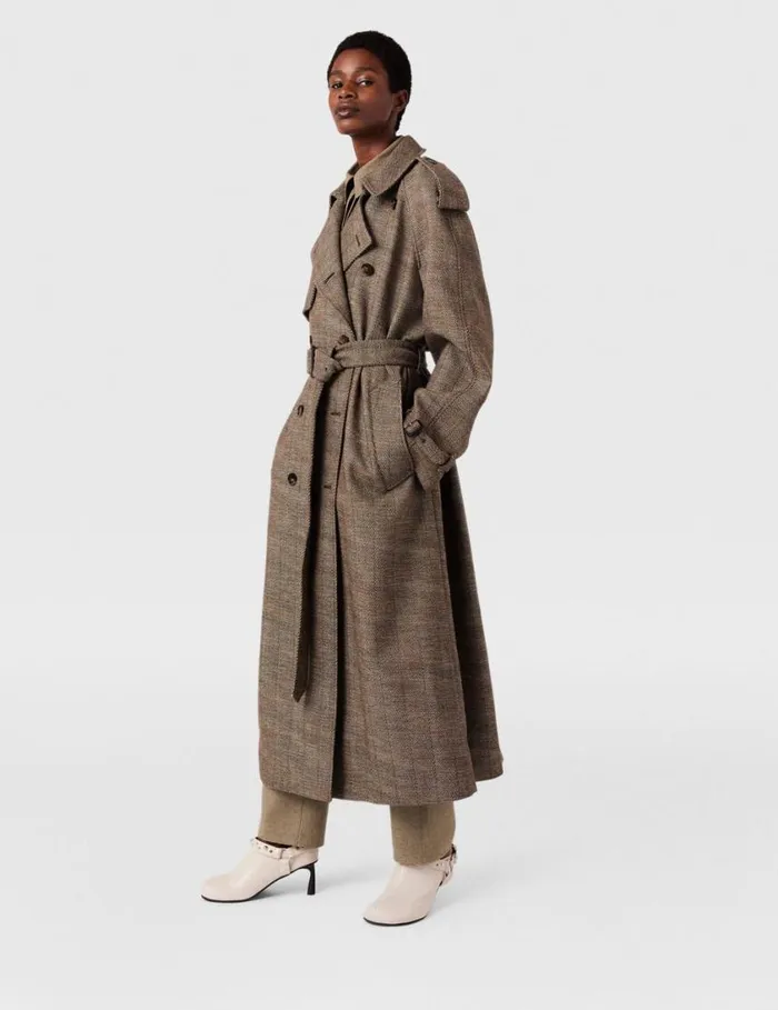 Women Belted Herringbone Trench Coat Prince Of Wales Check Stella McCartney Coats And Jackets Women Belted Herringbone Trench Coat Prince Of Wales Check Stella McCartney Coats And Jackets