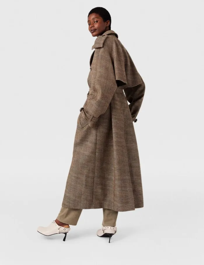 Women Belted Herringbone Trench Coat Prince Of Wales Check Stella McCartney Coats And Jackets Women Belted Herringbone Trench Coat Prince Of Wales Check Stella McCartney Coats And Jackets