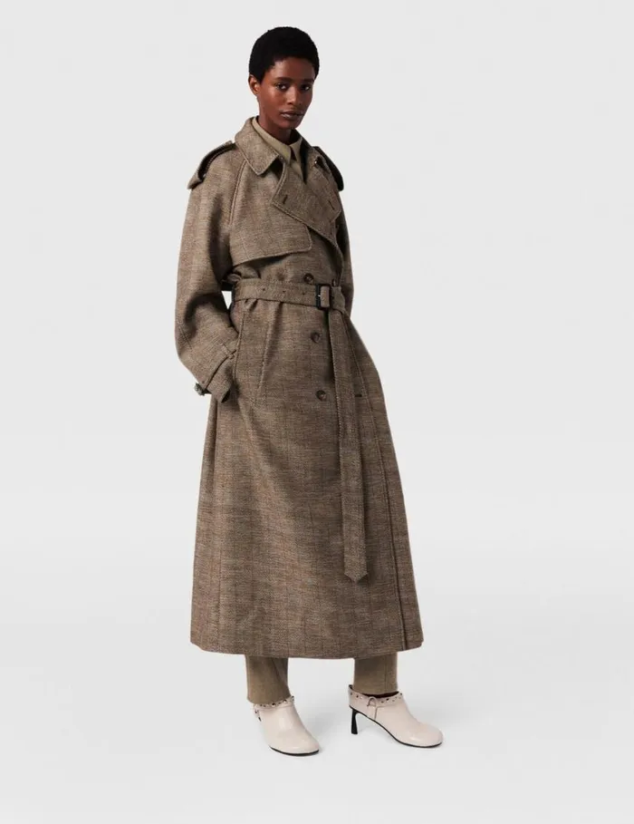 Women Belted Herringbone Trench Coat Prince Of Wales Check Stella McCartney Coats And Jackets Women Belted Herringbone Trench Coat Prince Of Wales Check Stella McCartney Coats And Jackets