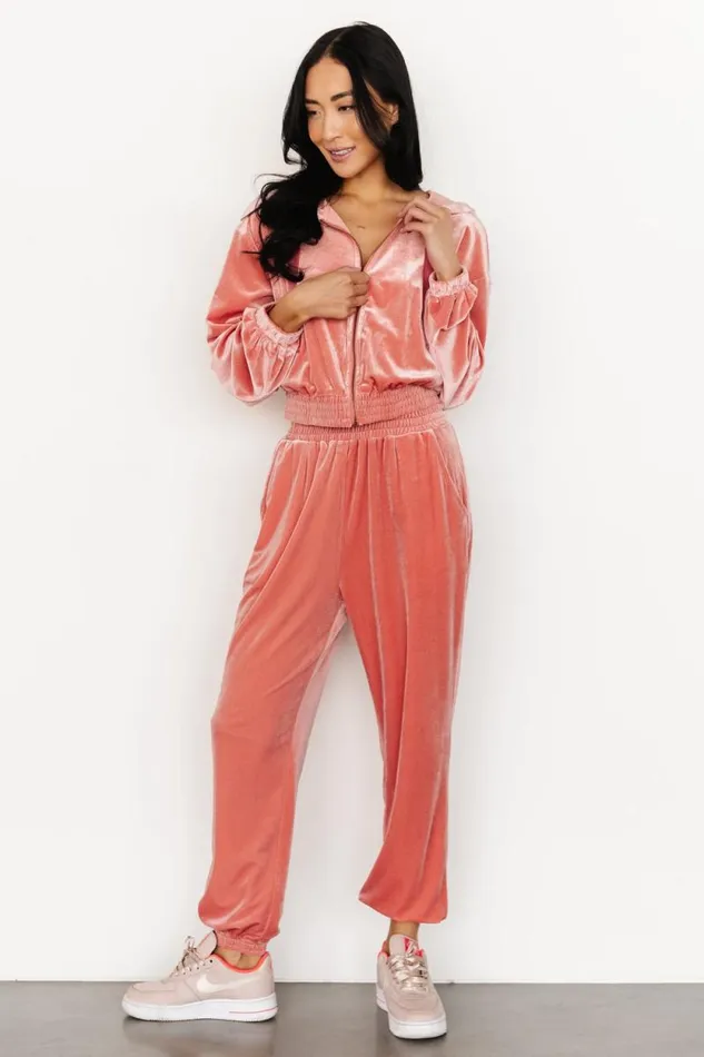 Women Bewitched Velvet Jogger Pants Pink Baltic Born Pants