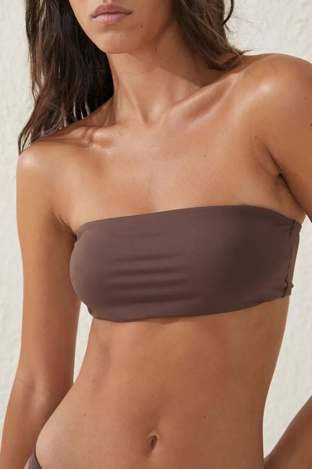 Women Bikinis Cotton On Bandeau Bikini Top Brownie
