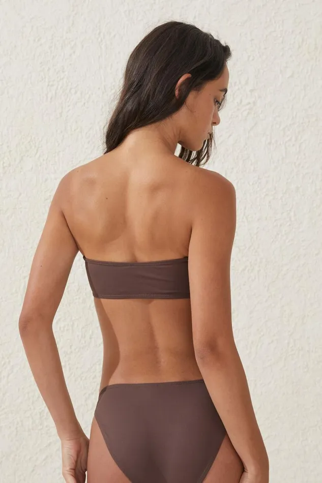 Women Bikinis Cotton On Bandeau Bikini Top Brownie