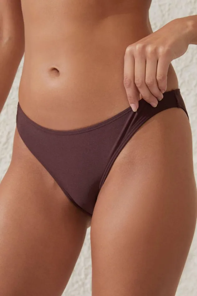 Women Bikinis Cotton On Full Bikini Bottom Willow Brown Shimmer