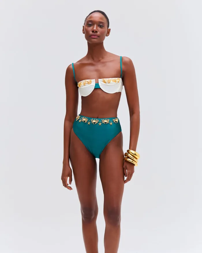 Women Bikinis PatBO PORTOFINO HANDBEADED BIKINI BOTTOM Galapagos