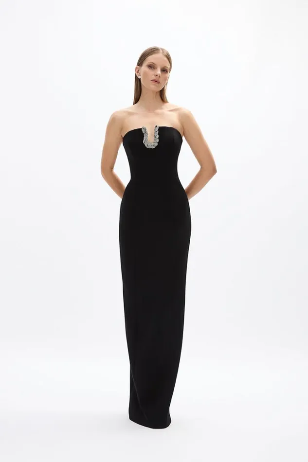 Women Black Dresses Rachel Gilbert Atticus Gown Black