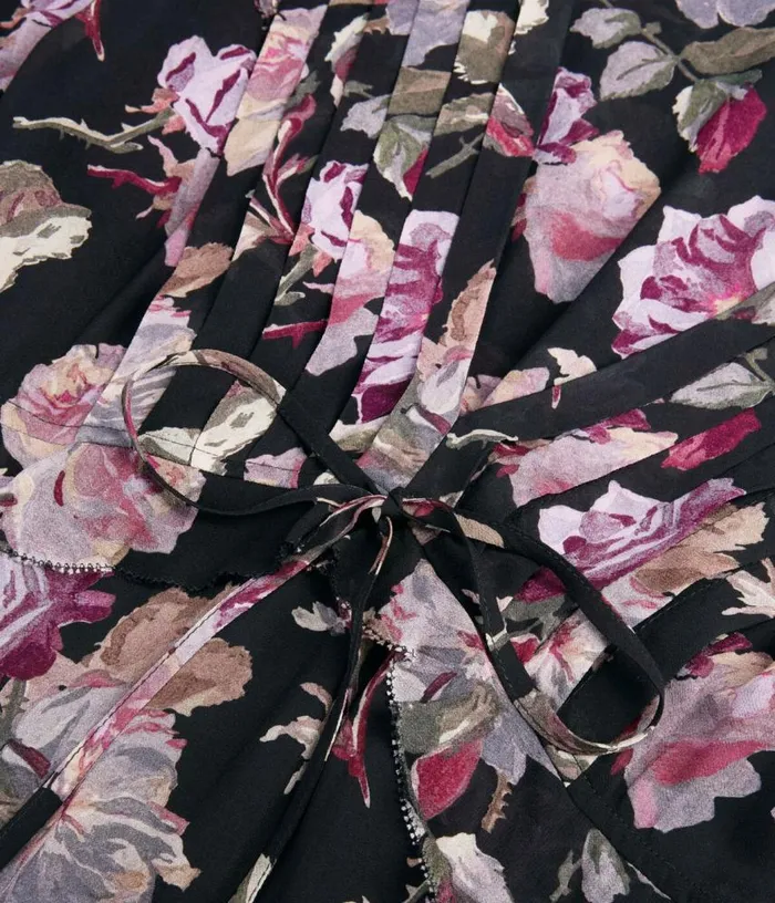 Women Black Long Floral Print Dress THE KOOPLES Dresses and Jumpsuits
