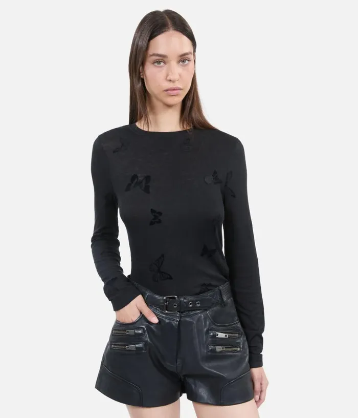 Women Black Longsleeved Tshirt THE KOOPLES Tshirts