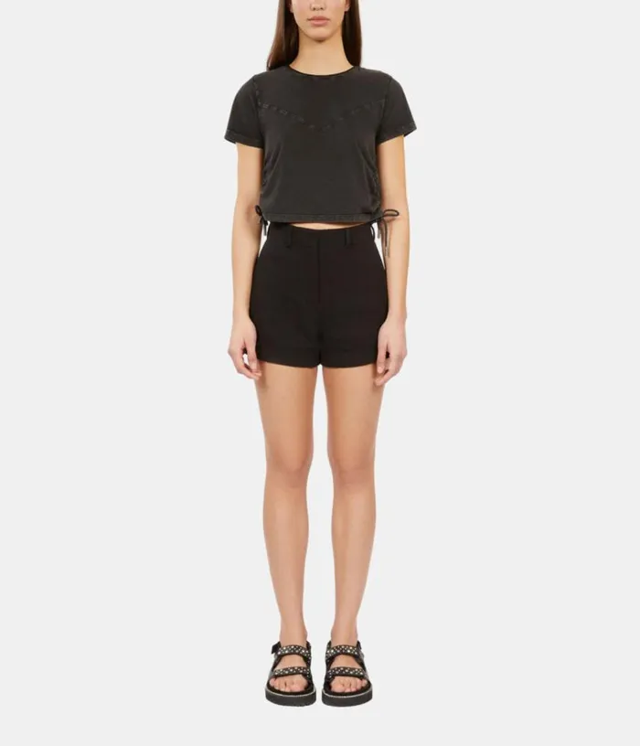Women Black Tshirt With Lacing THE KOOPLES Tshirts
